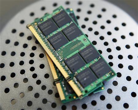 File photo of an Elpida DRAM chip is pictured in Taipei Courtesy Reuters