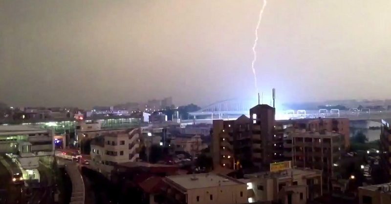 japanese train struck by lightning