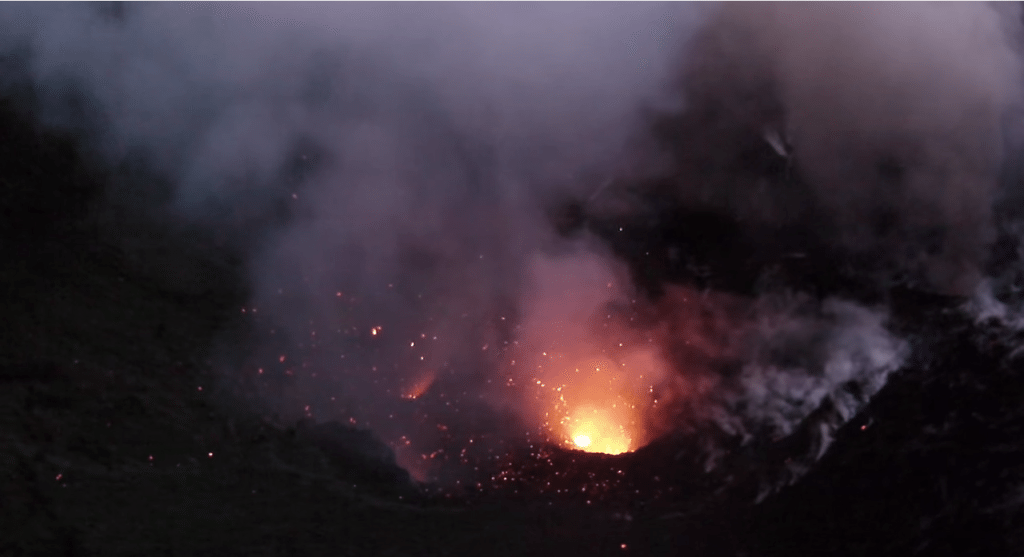 errupting volcano