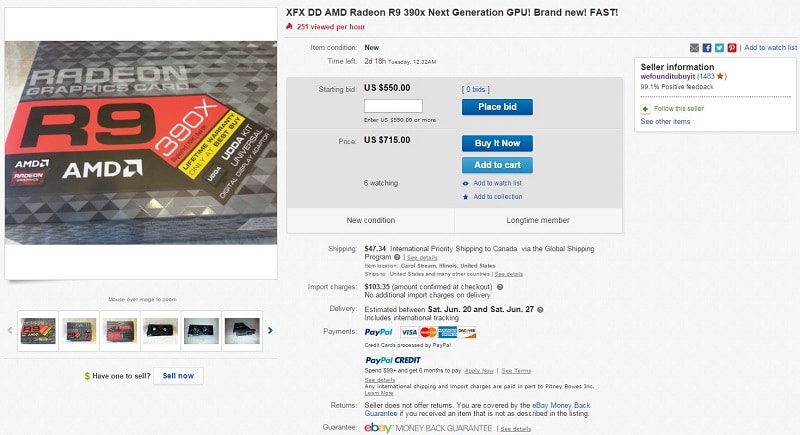 XFX AMD R9 390X eBay