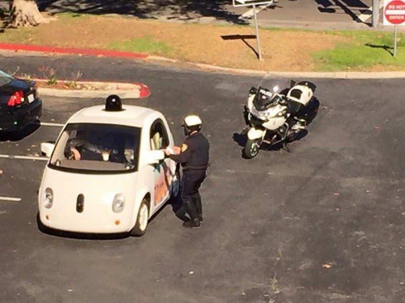 google self-driving car pulled over