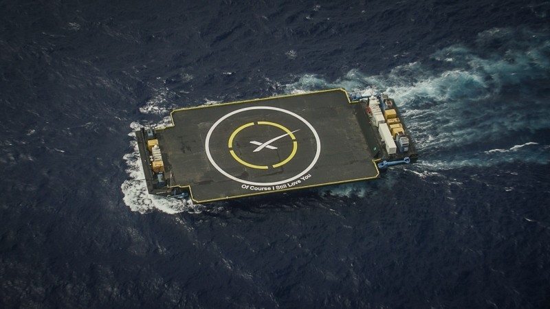 A SpaceX drone barge used for sea landing