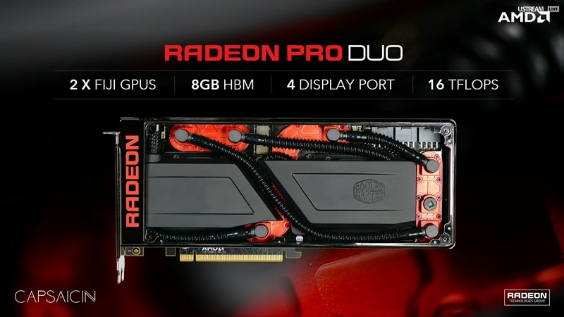 AMD Radeon Pro Duo FuryX2 FijiX2 GPU 2
