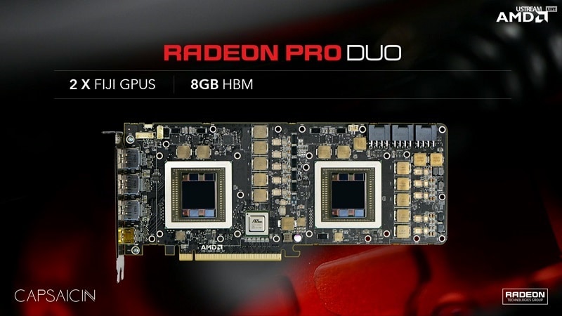 AMD Radeon Pro Duo FuryX2 FijiX2 GPU 3