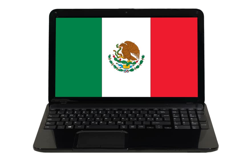 Mexico's Flag on a Laptop Screen
