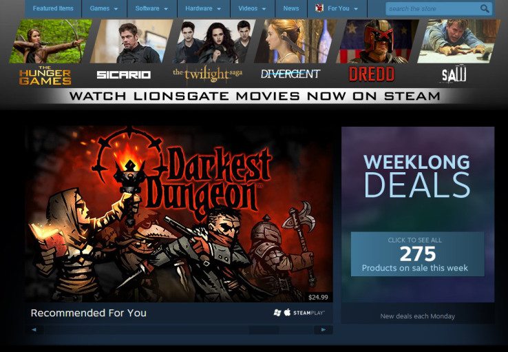 Steam Welcomes Lionsgate - Over 100 Movies Added to Steam