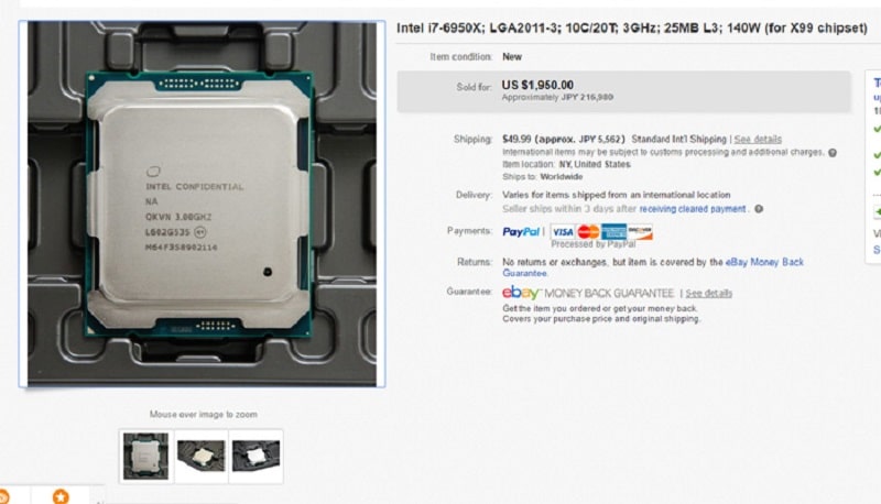 Intel Core i7 6950X Broadwell-E eBay 1
