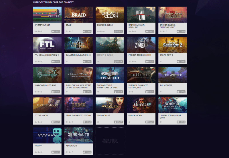 GOG Connect offers free copies of your Steam Games