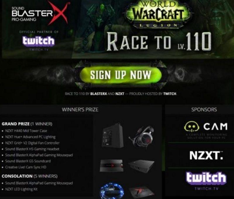 Creative & Twitch Join Forces for WoW Race to LV110
