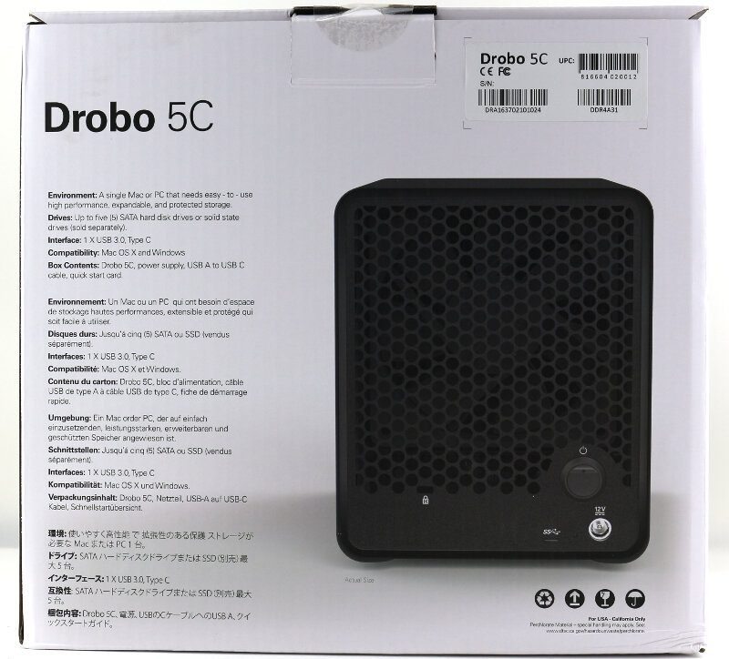 Drobo 5C Photo box rear