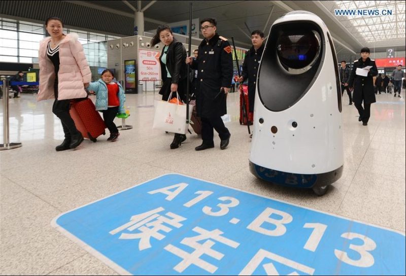 Robot Security Guards Patrol China's Rail Station