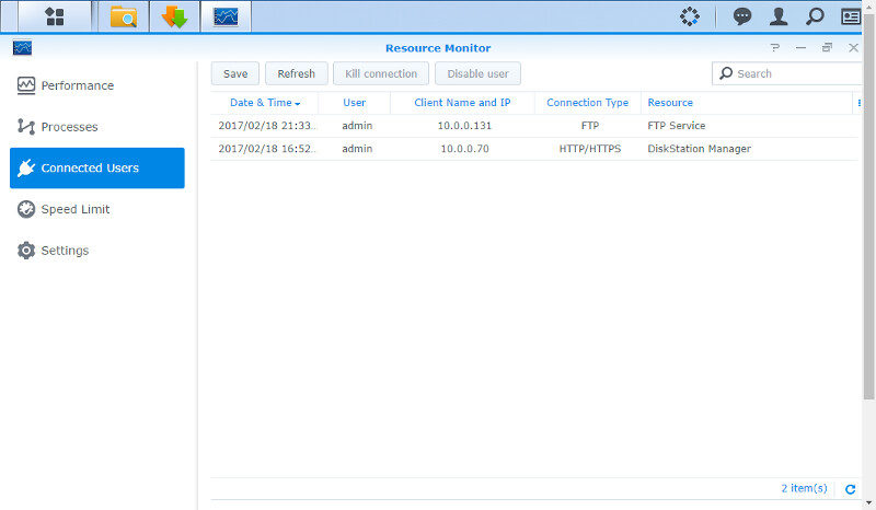 Synology DSM 6.1 SS 07 Resource Monitor 10