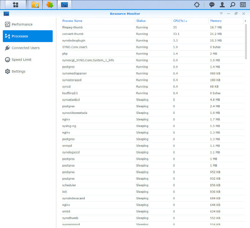 Synology DSM 6.1 SS 07 Resource Monitor 9