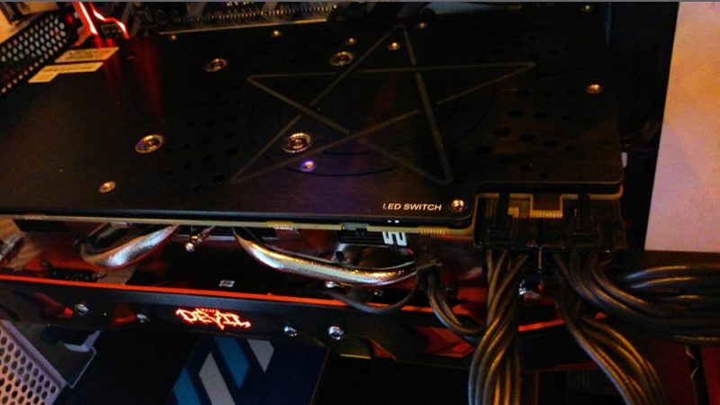 PowerColor RX 580 Red Devil Golden Sample Pictured with 6+8-pin Power Connectors