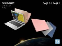 Acer Introduces Swift 3 and Swift 1 Ultraslim Stylish Notebooks
