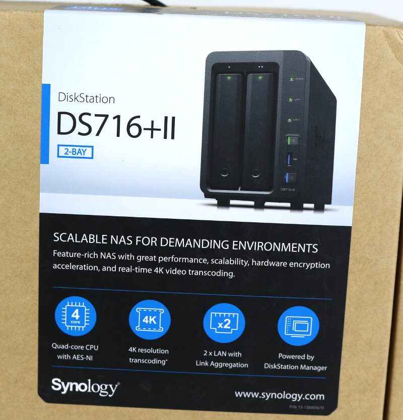 Synology DS716pII Photo box front label