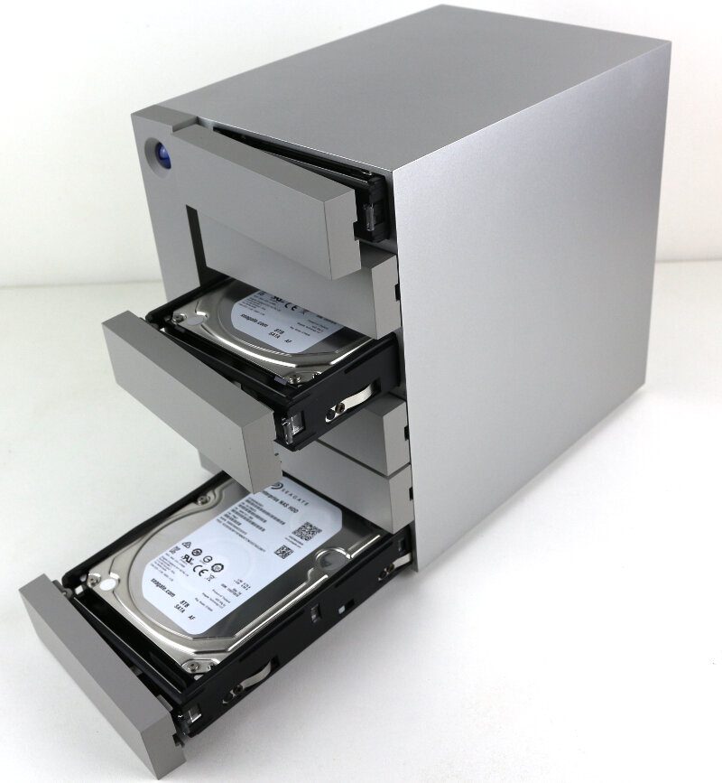 LaCie 6big 48TB Photo view with open caddies