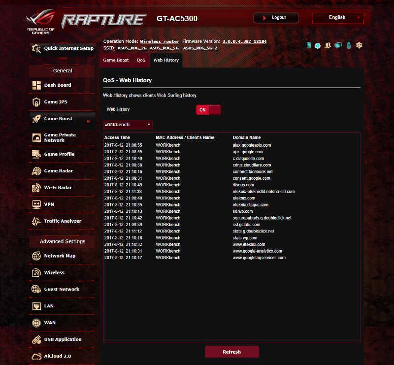 ASUS ROG Rapture SS 3 game boost 4