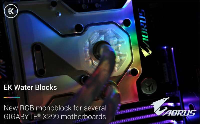 EKWB Releases RGB LED Monoblocks for Gigabyte X399 Motherboards