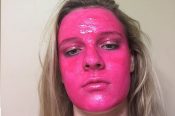 pink face poster paint