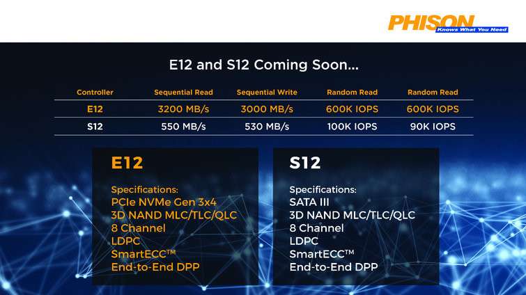 Phison E12 and S12 SSD Controller