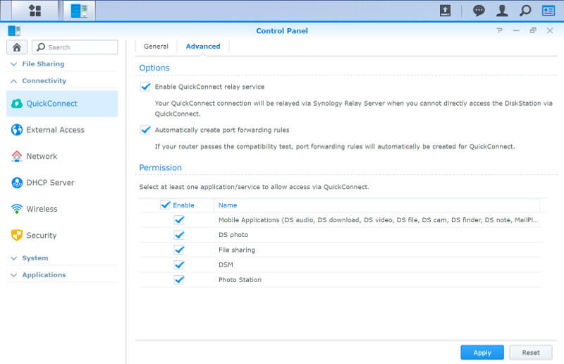 Synology DSM SS03 Settings quick connect 2