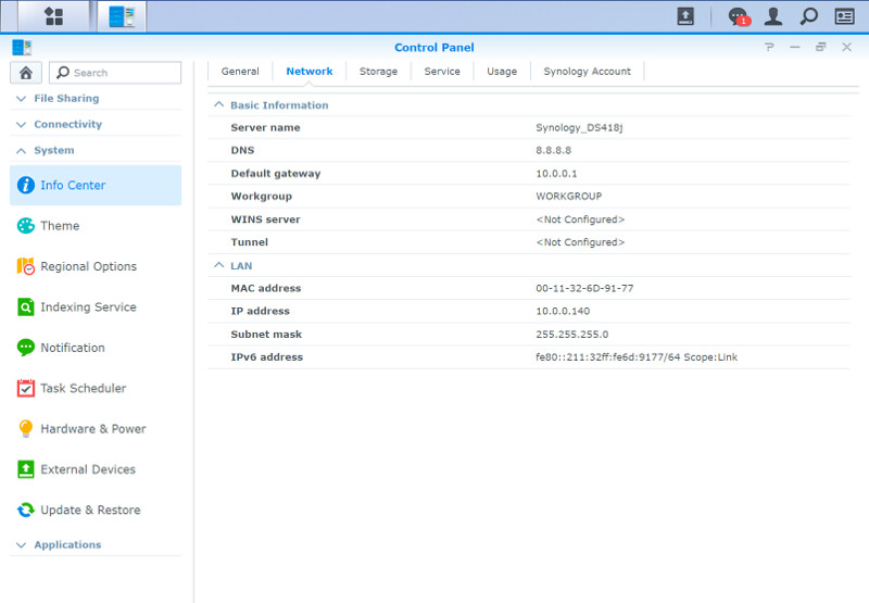 Synology DSM SS04 Settings information 2