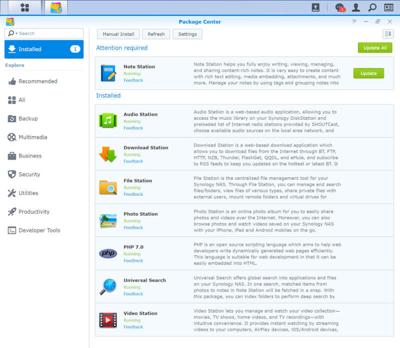 Synology DSM SS06 App Store package center 1