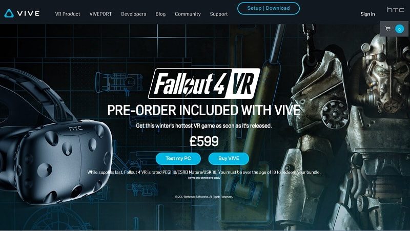 HTC Bundles Fallout 4 VR With Vive Headset