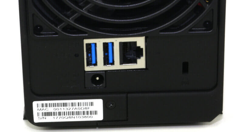 Synology DS218play Photo closeup rear 2
