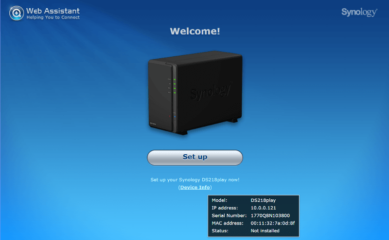 Synology DS218play SS Init 1