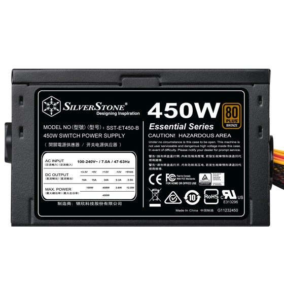 SilverStone Adds 450W Power Supply to Essential Series Line