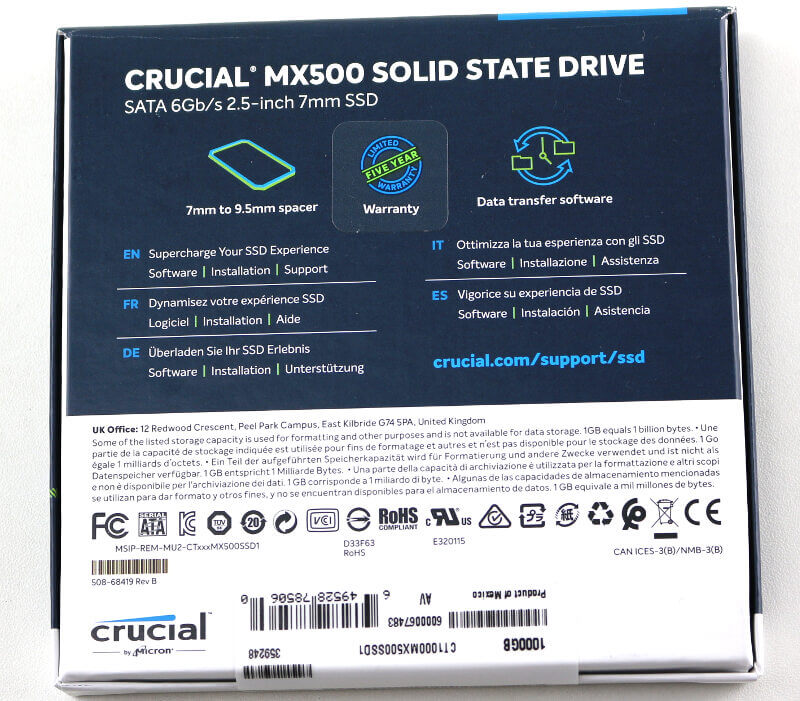 Crucial MX500 PhotoF box rear