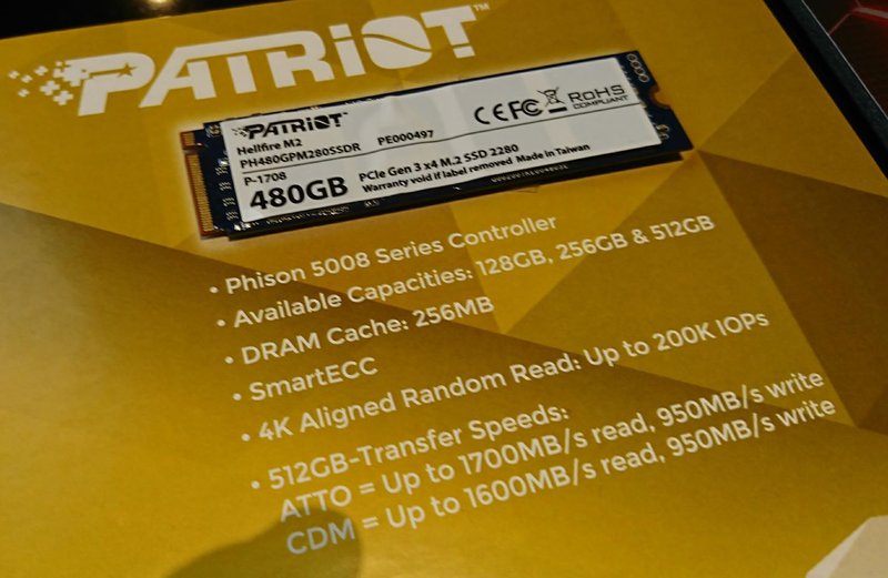 CES2018 Patriot Scorch M.2 NVMe SSD drive