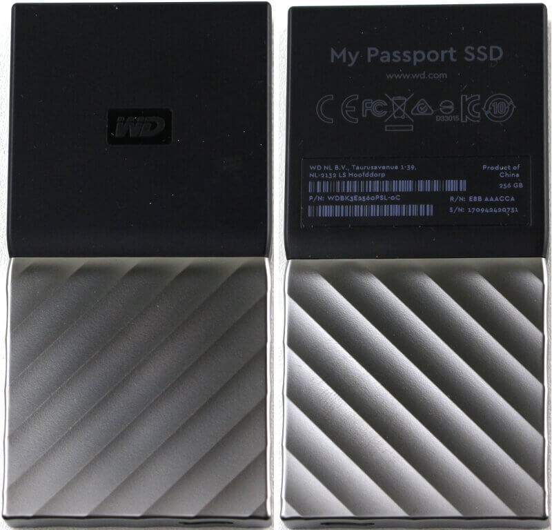 WD My Passport SSD 256GB Photo view front and back