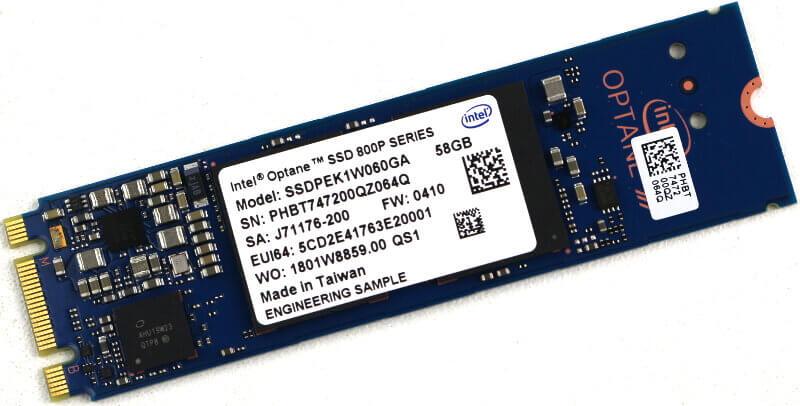 Intel Optane SSD 800P 58GB Photo view top angle 2