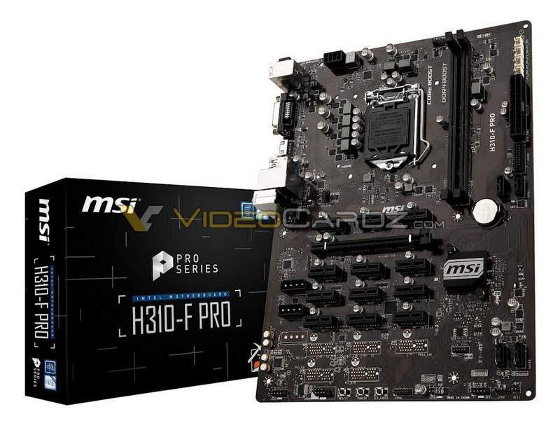 MSI H310-F Pro Crypto-Mining Motherboard Pictured