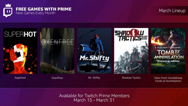 Amazon and Twitch Giving Away Free Games to Prime Users