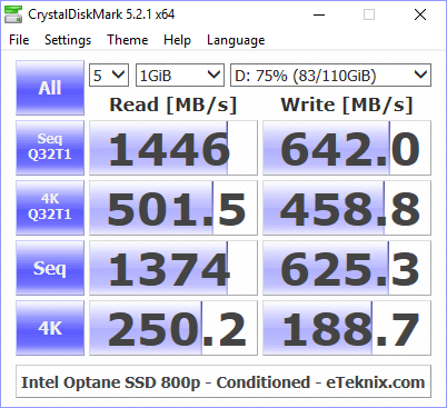 Intel Optane 800P 118GB BenchCondi cdm 75