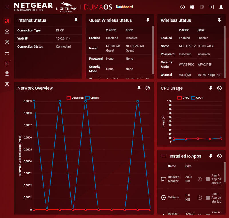 NETGEAR Nighthawk Pro Gaming XR500 SS 03 Dashboard 2