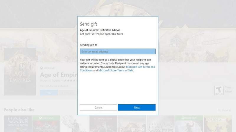 Microsoft Store Users Can Now Send PC Games as Digital Gifts