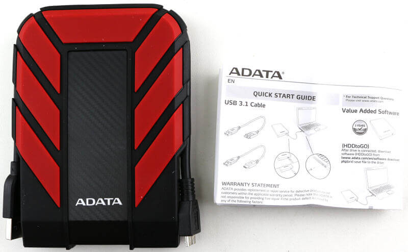 ADATA HD710Pro 1TB Photo box content