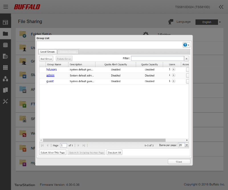 Buffalo TeraStation 5810DN SS01 FileSharing 06 user groups