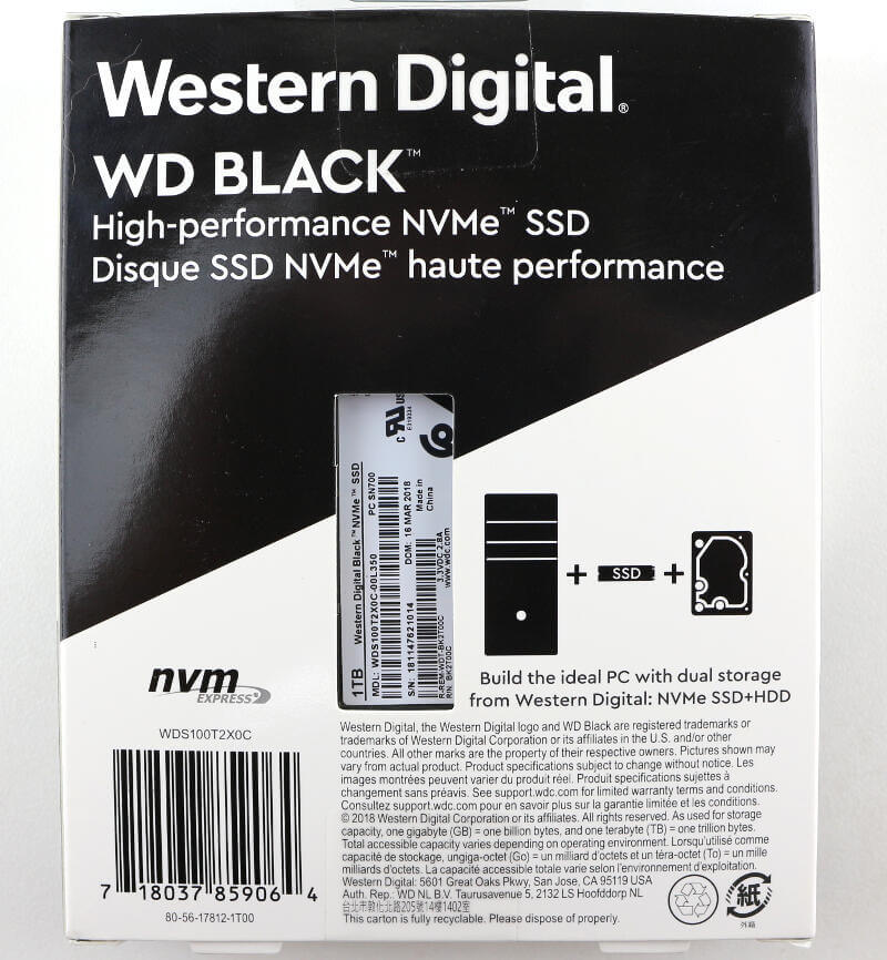 WD Black PCIe M2 1TB Photo box rear