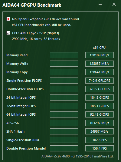 AMD EPYC 7351P Bench CPU AIDA64