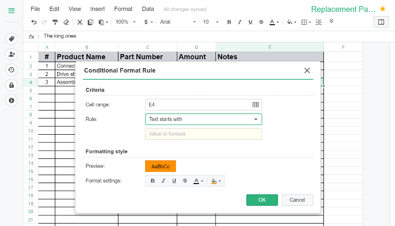 DSM 6.2 Collaboration Features SS02 Office 8 conditional formatting