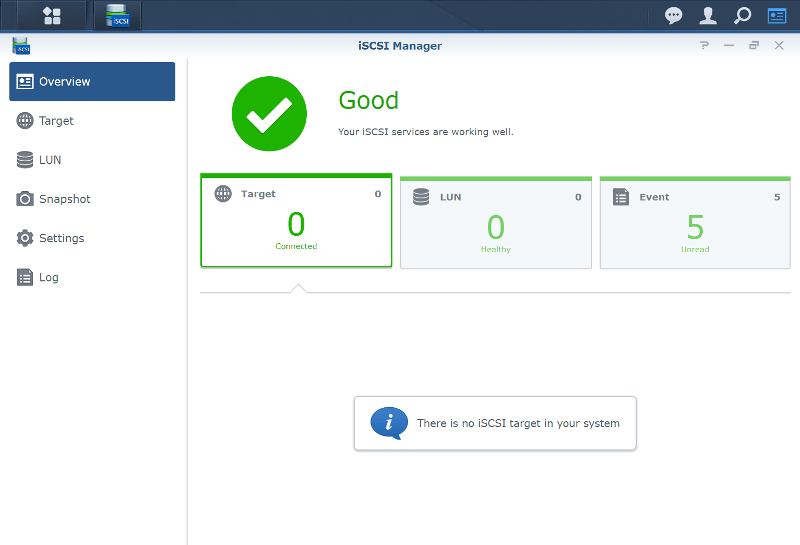 Synology DS1618p SS storage iscsi manager