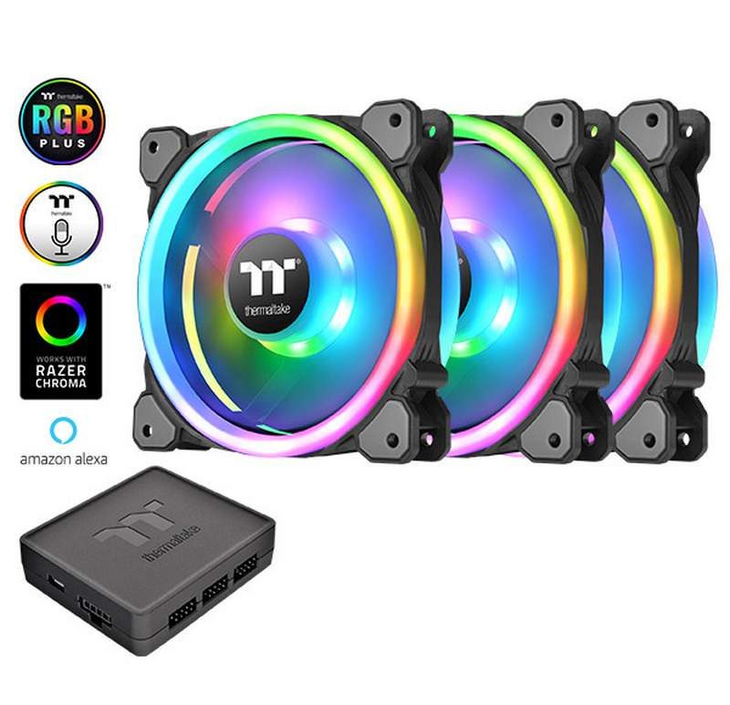 Thermaltake's Riing 12 Trio RGB LED Fan Has Alexa Support