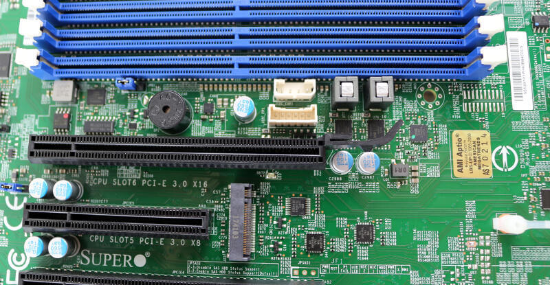 Supermicro H11SSL-i Photo details m2 and headers