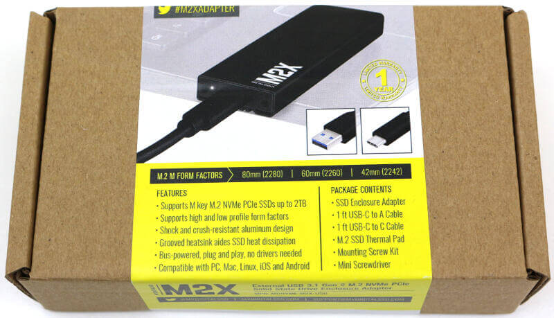 MyDigitalSSD M2X Enclosure Photo box top